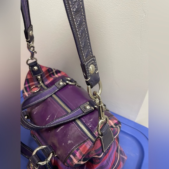 Coach Poppy Tartan Plaid Satchel - Gorgeous Purple! - Picture 8 of 13